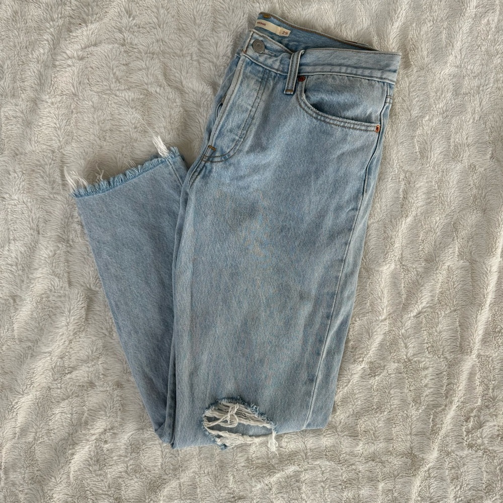 Light Blue Distressed Jeans